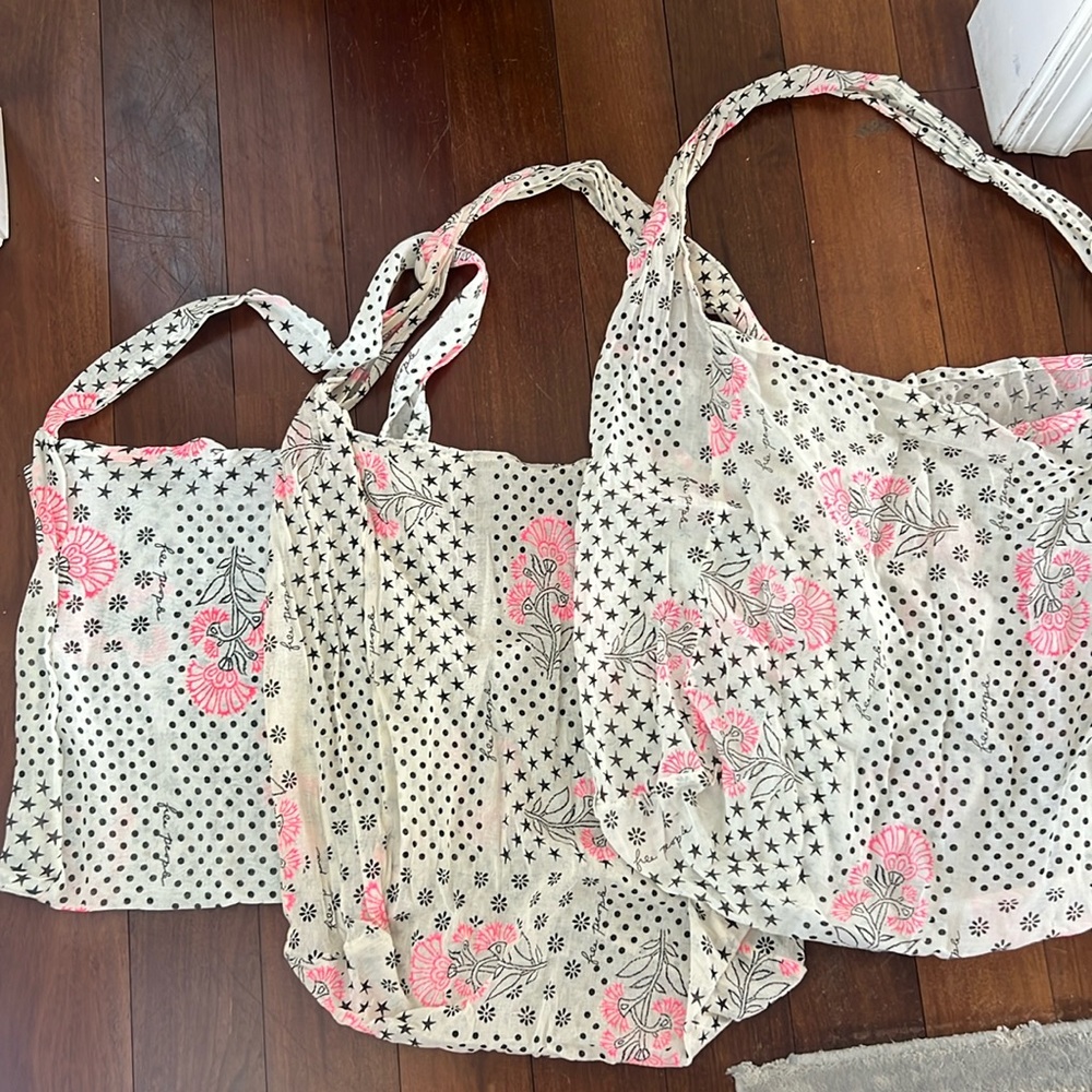 Set of 3 Free People Recyclable Cloth Shopping Bags